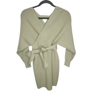Sage Green Women's Dolman Sleeve Bodycon Sweater Dress  Size S 80's 90's Vibe